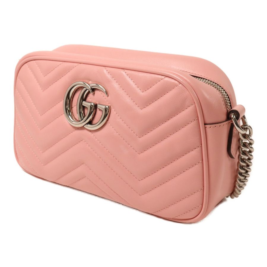 GUCCI 牛皮皮革GG Marmont Small鏈帶肩背袋-2
