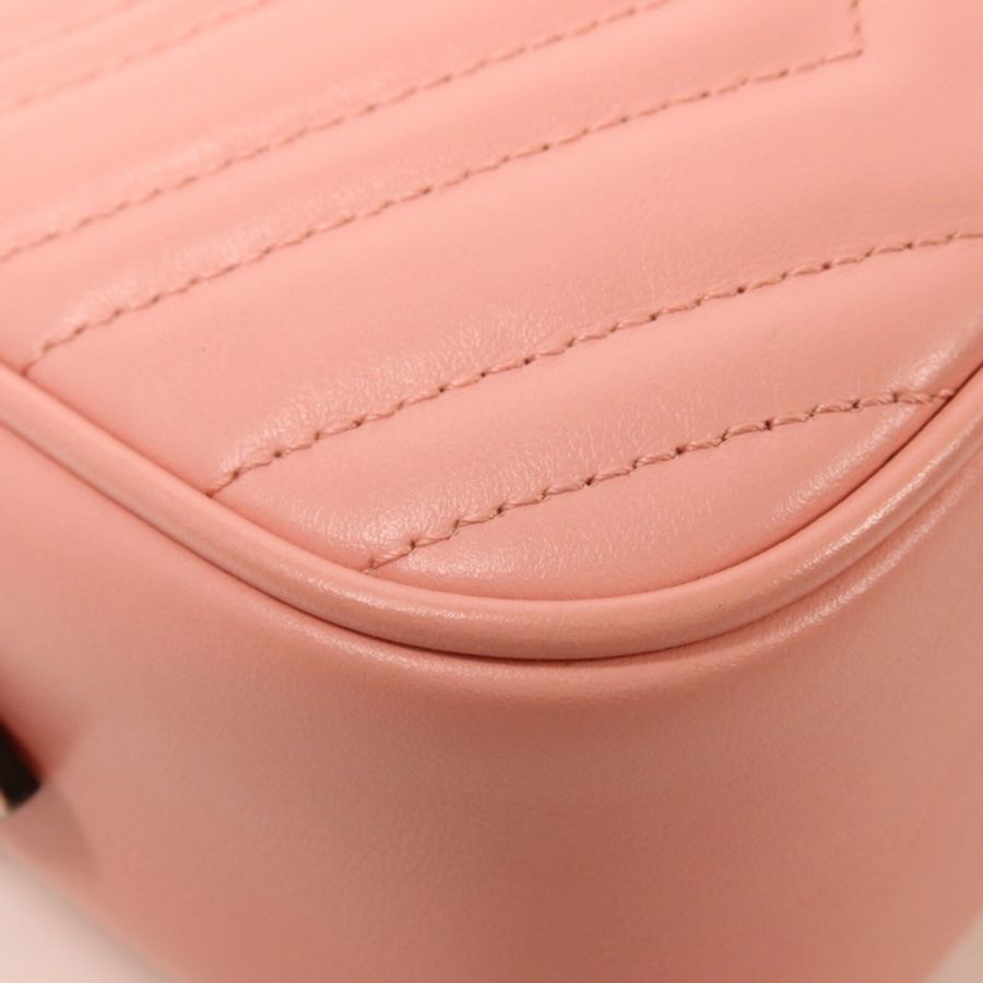 GUCCI 牛皮皮革GG Marmont Small鏈帶肩背袋-13