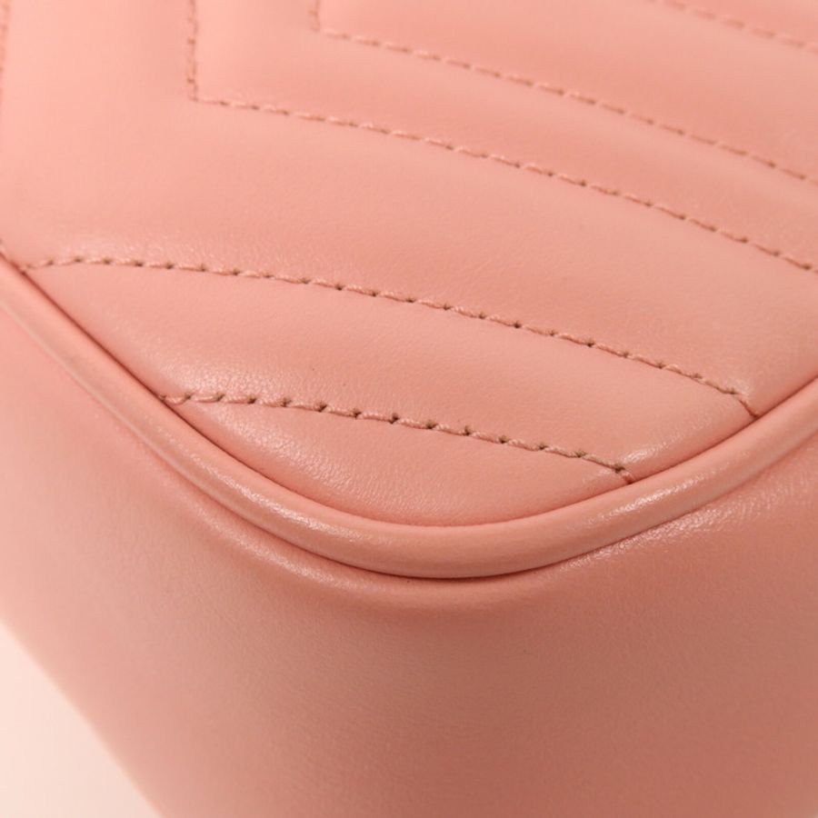 GUCCI 牛皮皮革GG Marmont Small鏈帶肩背袋-14