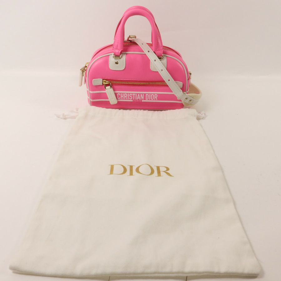 Dior 牛皮皮革/Rubber Micro Vibe Zip Bowling手挽肩背兩用袋-8