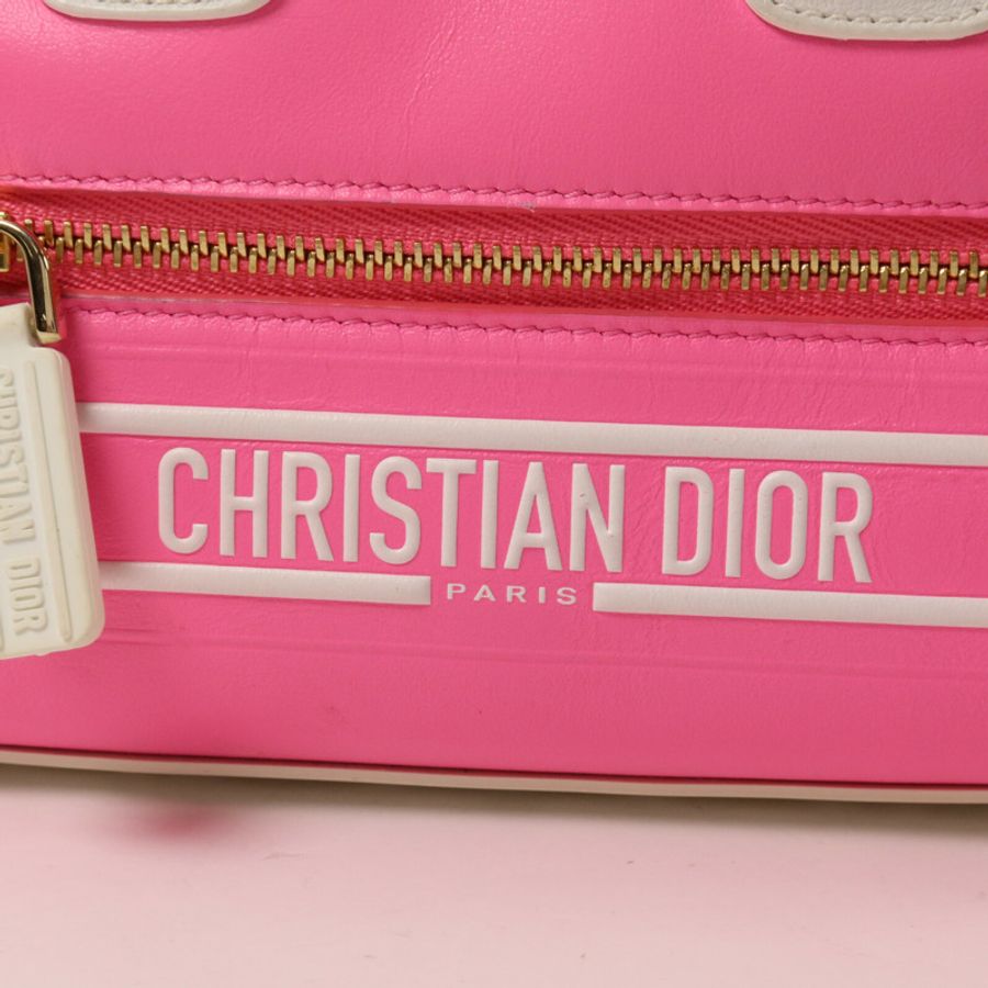 Dior 牛皮皮革/Rubber Micro Vibe Zip Bowling手挽肩背兩用袋-14