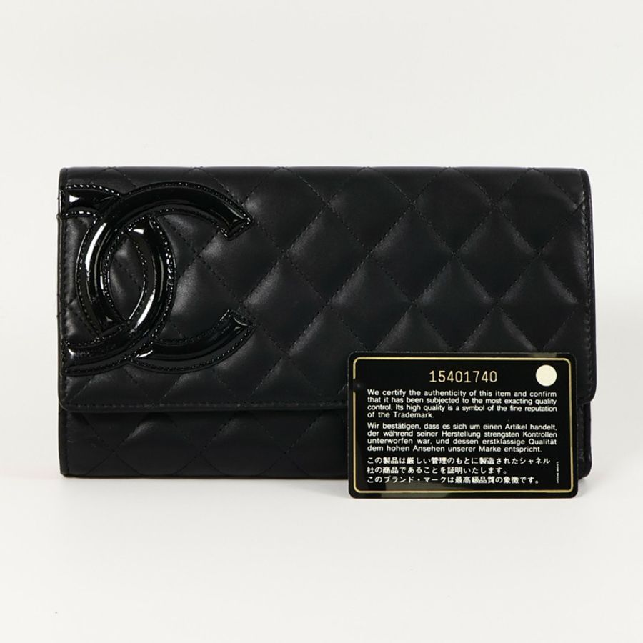CHANEL 牛皮皮革Cambon Long Wallet長錢包-10