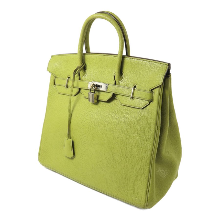 HERMES Chevre皮革Birkin 32 HAC手挽袋Vert Anis-2