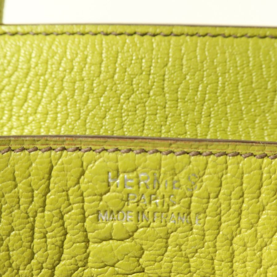 HERMES Chevre皮革Birkin 32 HAC手挽袋Vert Anis-5
