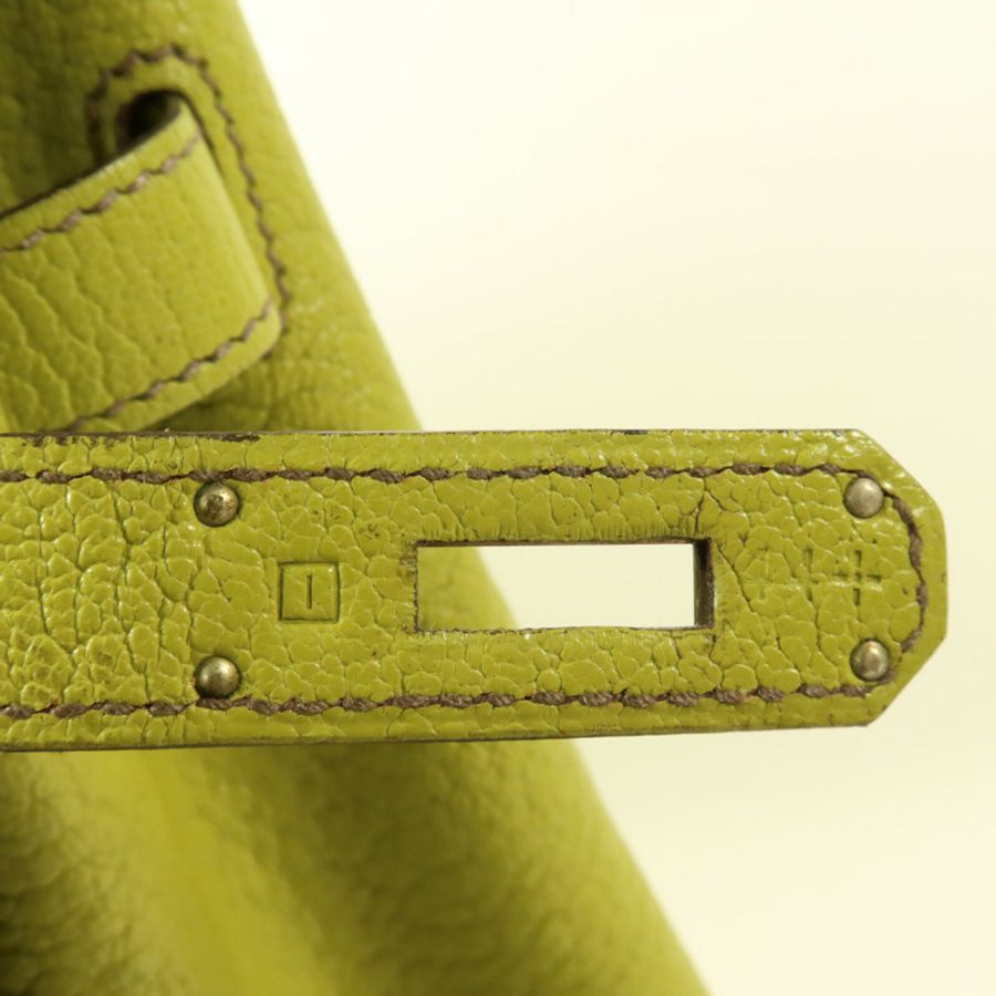 HERMES Chevre皮革Birkin 32 HAC手挽袋Vert Anis-6