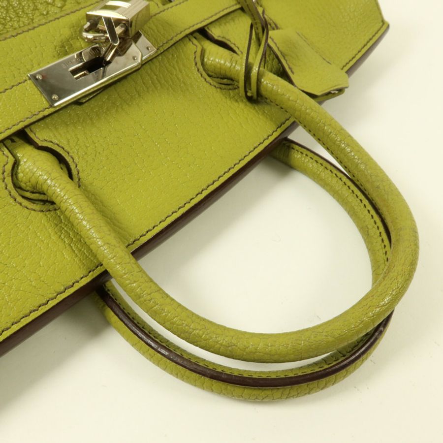 HERMES Chevre皮革Birkin 32 HAC手挽袋Vert Anis-7