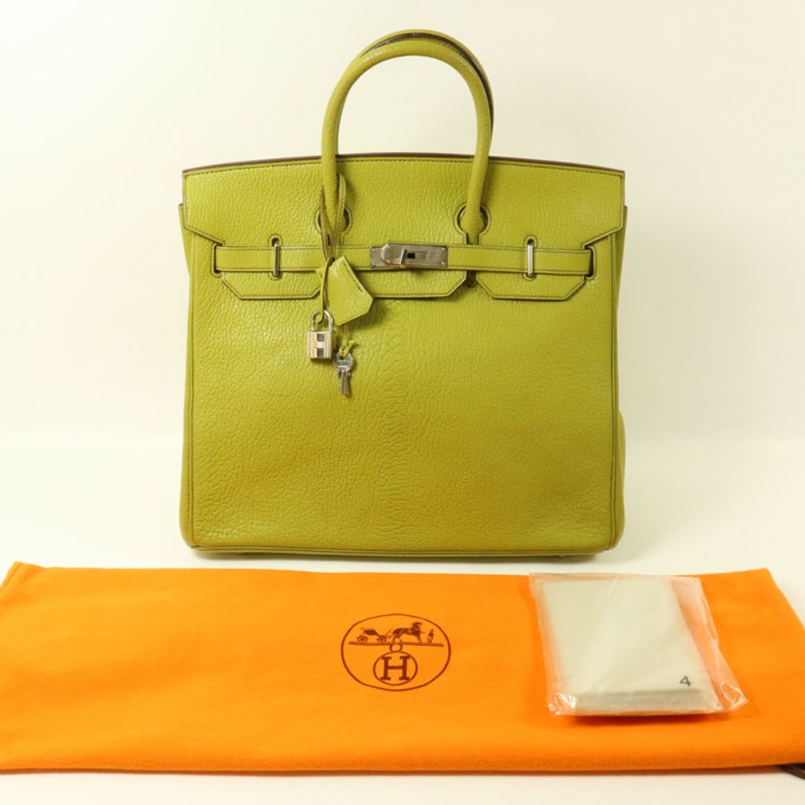 HERMES Chevre皮革Birkin 32 HAC手挽袋Vert Anis-8