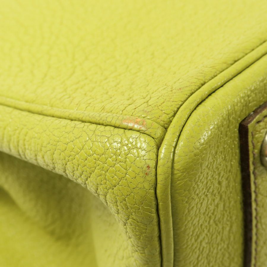HERMES Chevre皮革Birkin 32 HAC手挽袋Vert Anis-11
