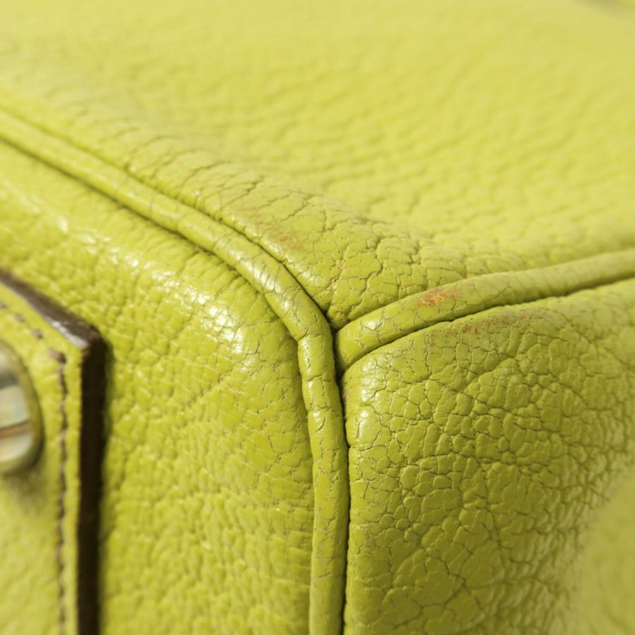 HERMES Chevre皮革Birkin 32 HAC手挽袋Vert Anis-12