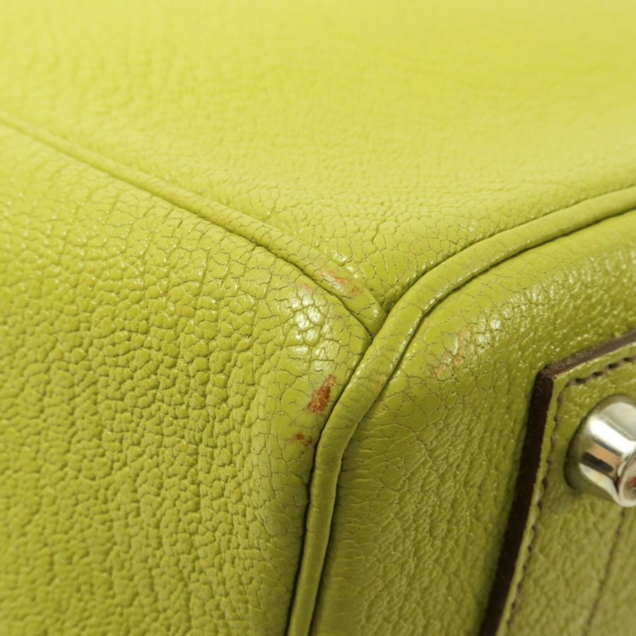 HERMES Chevre皮革Birkin 32 HAC手挽袋Vert Anis-13