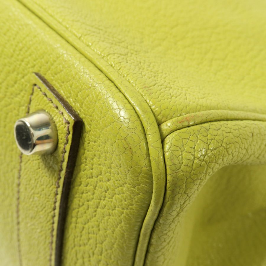 HERMES Chevre皮革Birkin 32 HAC手挽袋Vert Anis-14