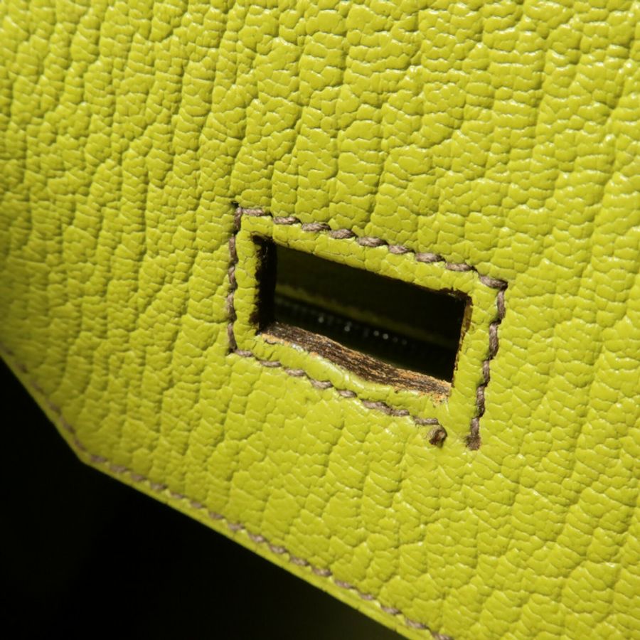 HERMES Chevre皮革Birkin 32 HAC手挽袋Vert Anis-16
