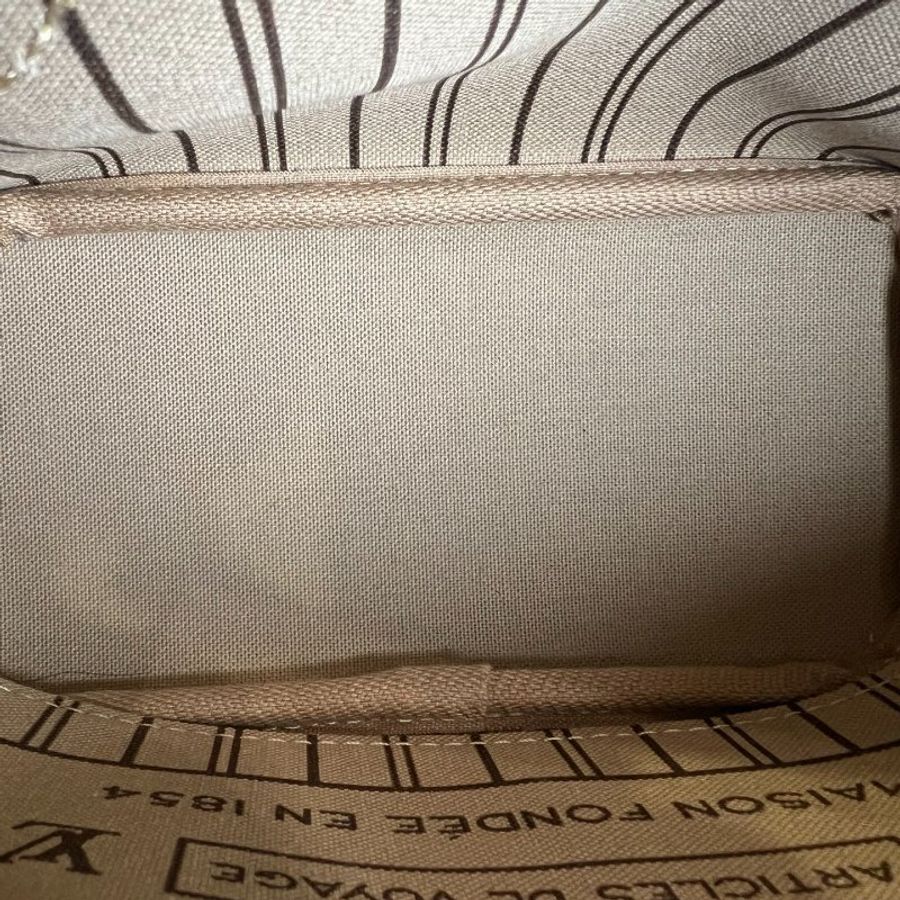 LV M46705/晶片款 NEVERFULL BB 奶茶背帶包-6