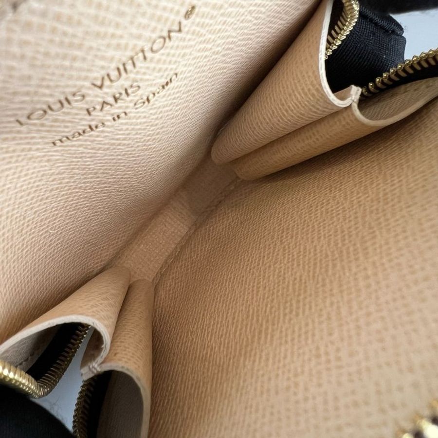 LV M46705/晶片款 NEVERFULL BB 奶茶背帶包-10