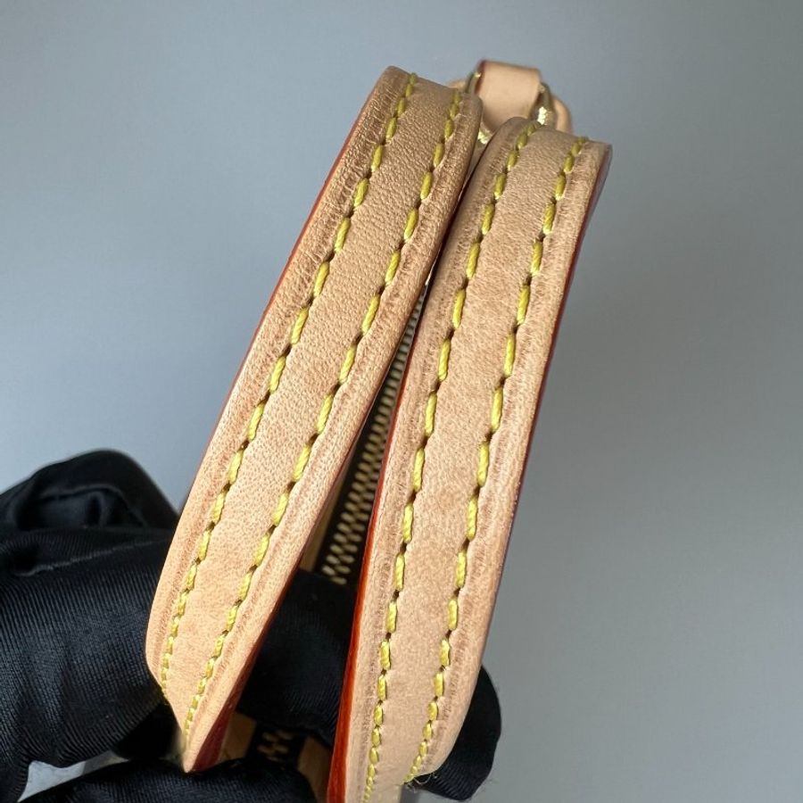 LV M46705/晶片款 NEVERFULL BB 奶茶背帶包-11
