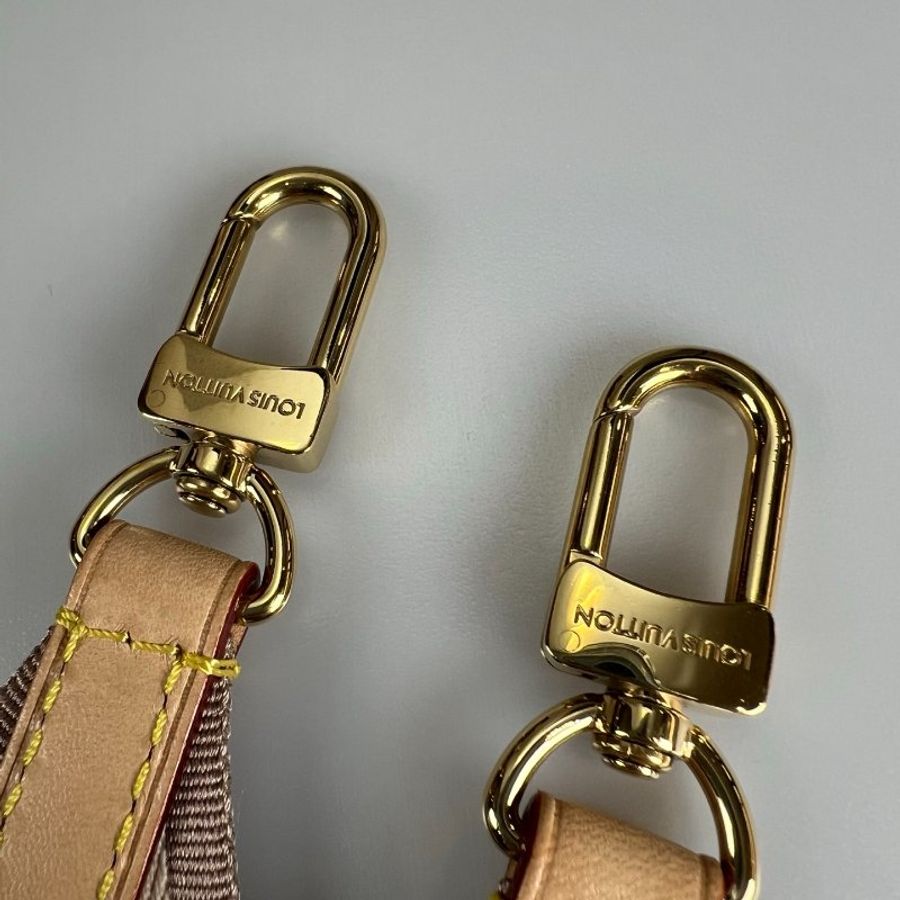LV M46705/晶片款 NEVERFULL BB 奶茶背帶包-13