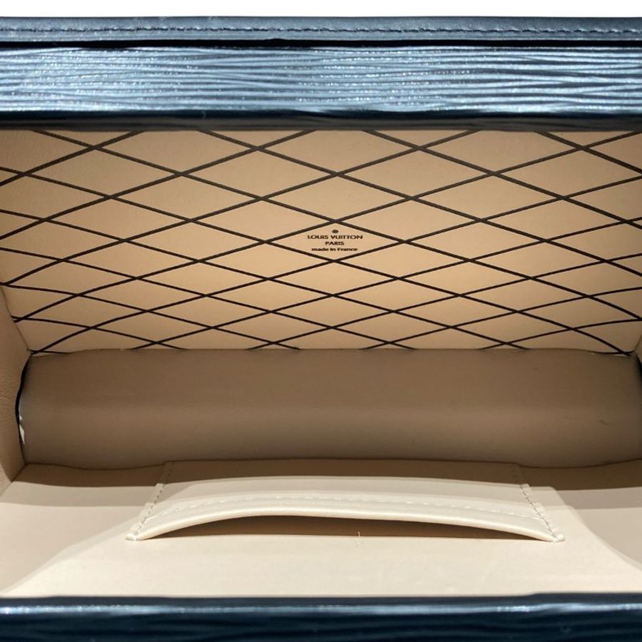 LOUIS VUITTON 路易威登 PETITE MALLE 黑色 水波紋牛皮 金釦-9