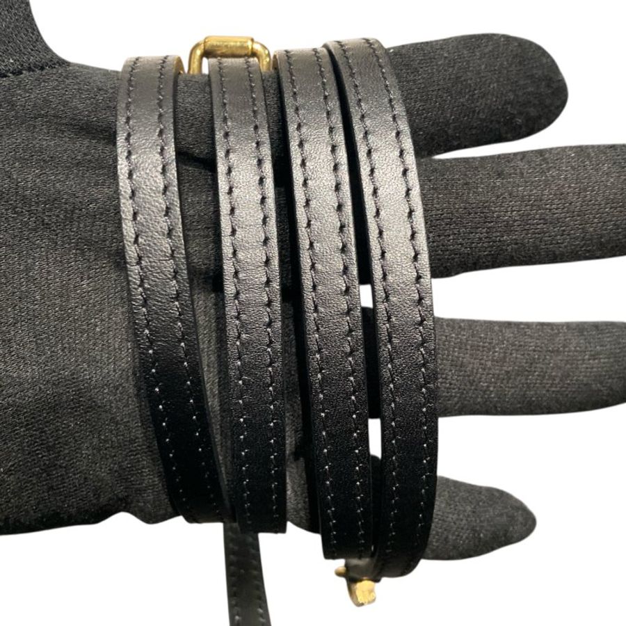 LOUIS VUITTON 路易威登 PETITE MALLE 黑色 水波紋牛皮 金釦-10