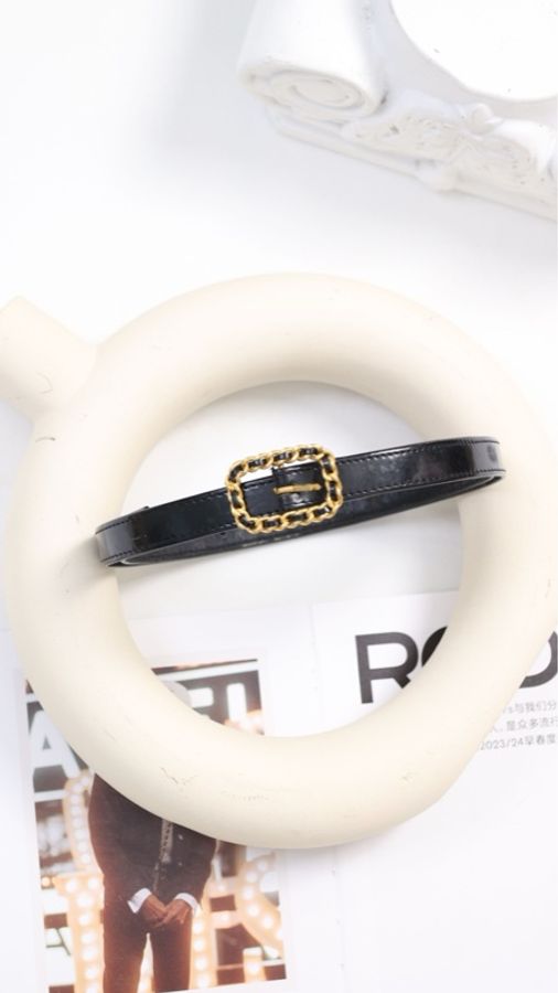 Chanel 95年芭比系列秀款漆皮编花腰带-0