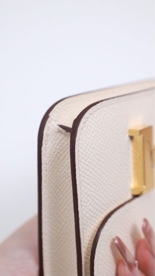 Hermes Constance Slim米白金扣epson皮手拿包-11