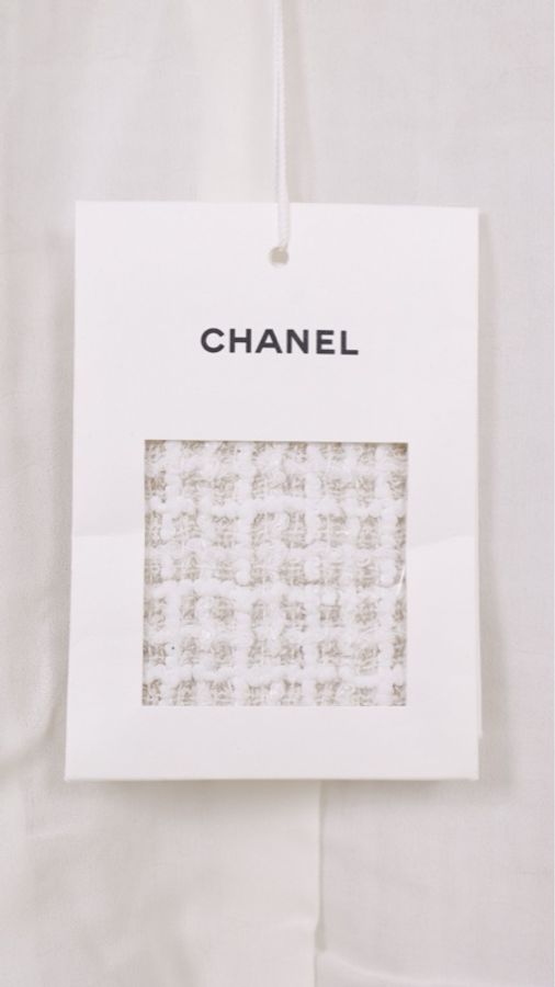 Chanel 25C海洋世界系列秀款重工白色立体山茶花莱茵石两口袋外套-24