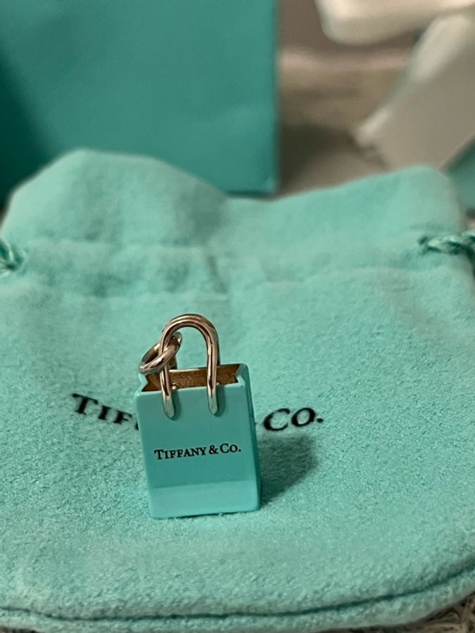 Tiffany & Co. Tiffany Blue 購物袋 Charm 純銀墜飾|925銀|項鍊吊墜|絕版收藏|附原廠全配-6