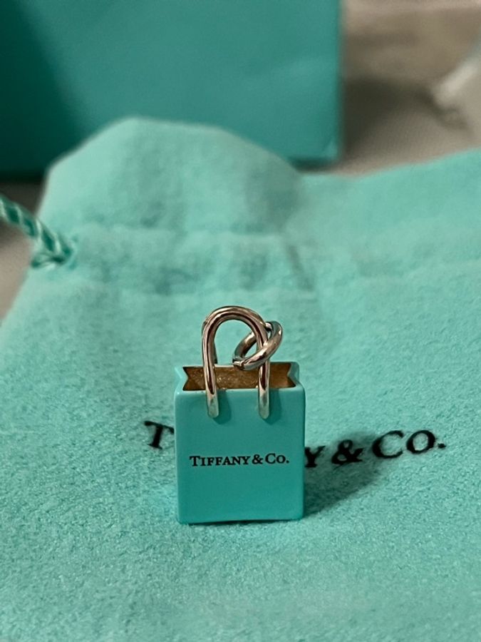 Tiffany & Co. Tiffany Blue 購物袋 Charm 純銀墜飾|925銀|項鍊吊墜|絕版收藏|附原廠全配-28