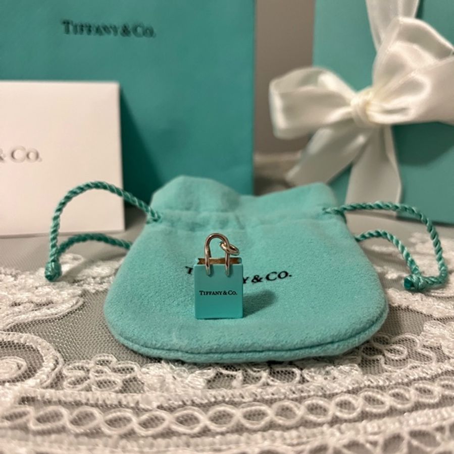 Tiffany & Co. Tiffany Blue 購物袋 Charm 純銀墜飾|925銀|項鍊吊墜|絕版收藏|附原廠全配-29