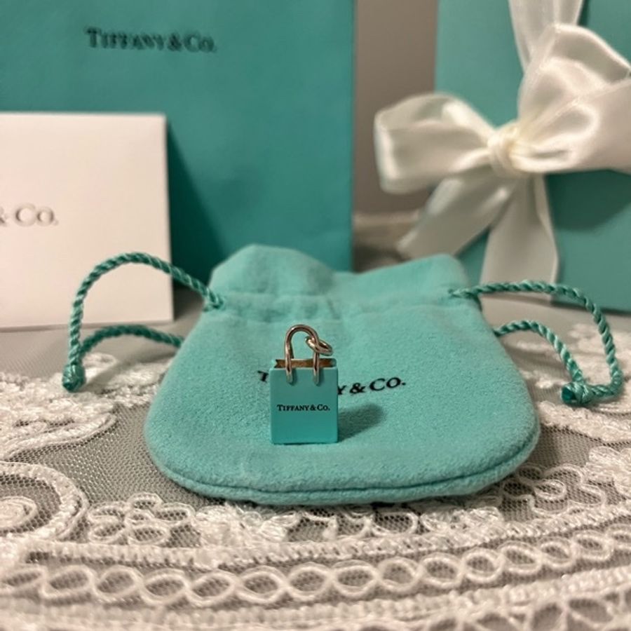 Tiffany & Co. Tiffany Blue 購物袋 Charm 純銀墜飾|925銀|項鍊吊墜|絕版收藏|附原廠全配-30