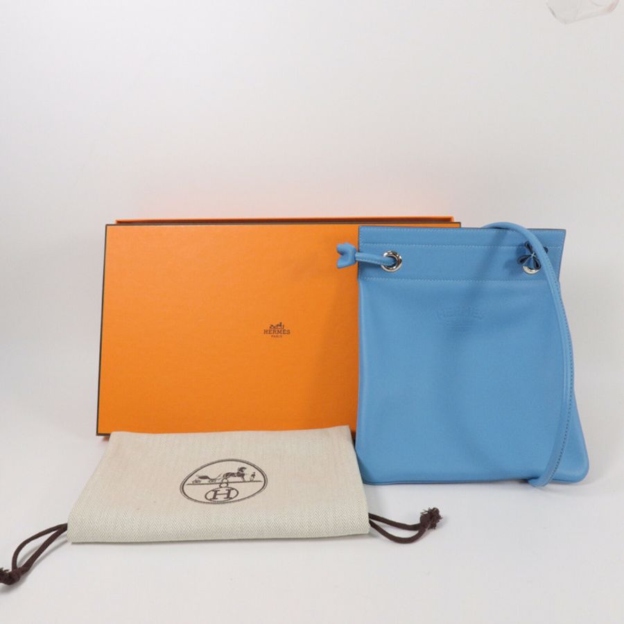 HERMES Swift皮革Aline Mini肩背袋Bleu Du Nord-10