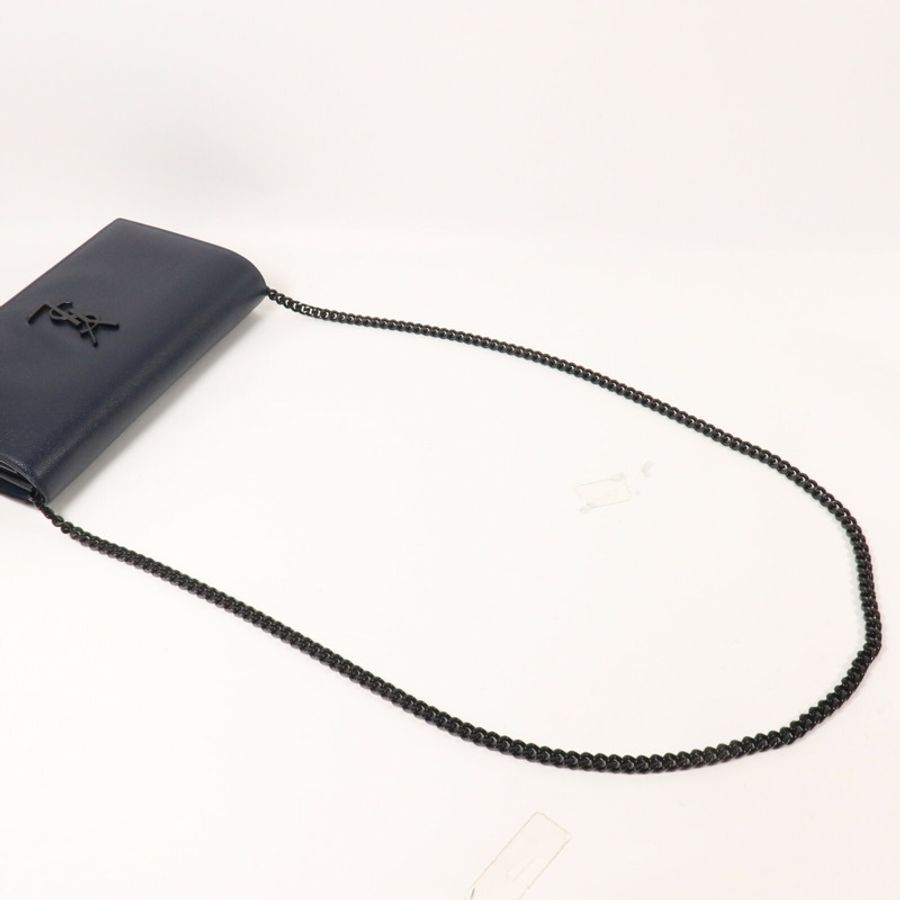 SAINT LAURENT 牛皮皮革Wallet On Chain鏈帶肩背袋-9