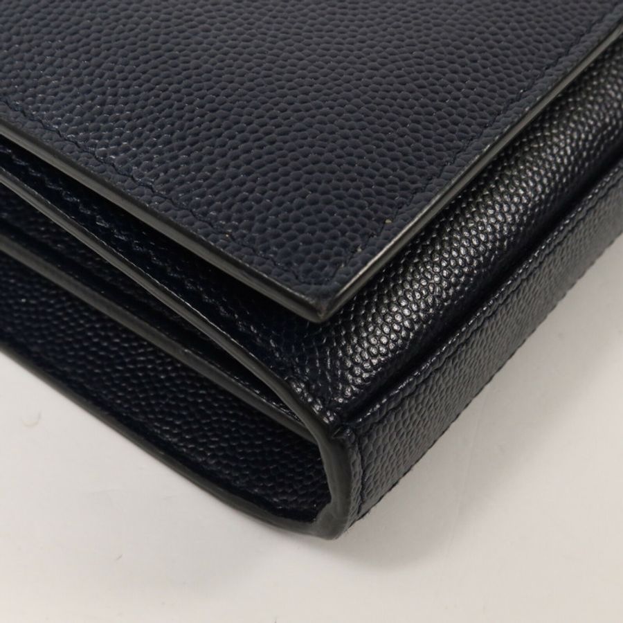 SAINT LAURENT 牛皮皮革Wallet On Chain鏈帶肩背袋-12