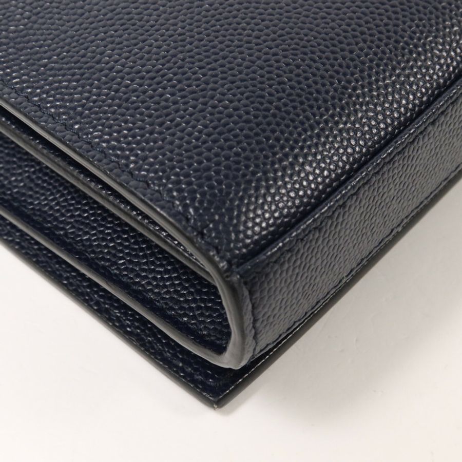 SAINT LAURENT 牛皮皮革Wallet On Chain鏈帶肩背袋-14