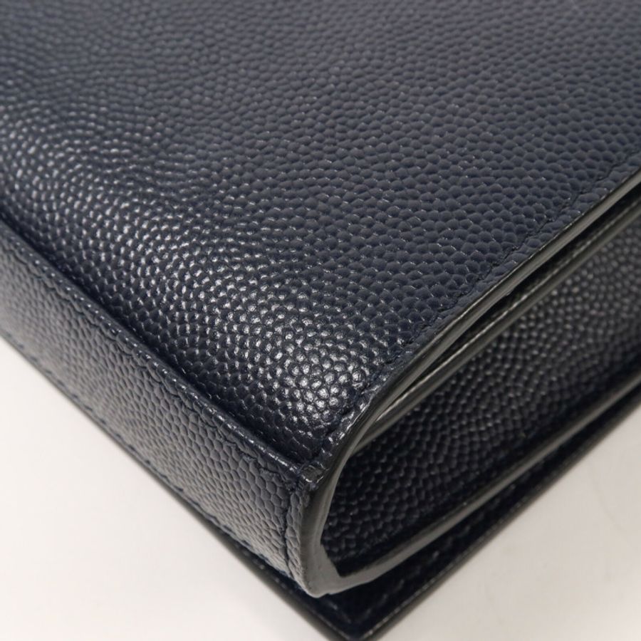 SAINT LAURENT 牛皮皮革Wallet On Chain鏈帶肩背袋-15