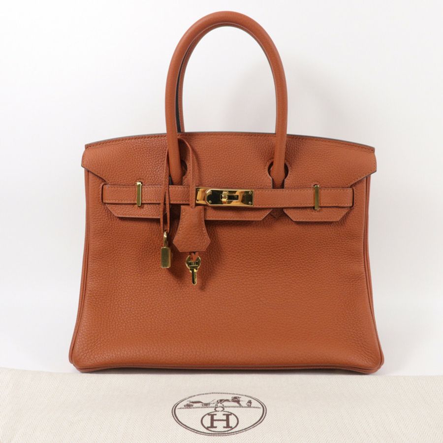 HERMES Togo皮革Birkin 30手挽袋Cuivre-10