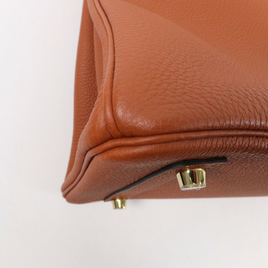 HERMES Togo皮革Birkin 30手挽袋Cuivre-13