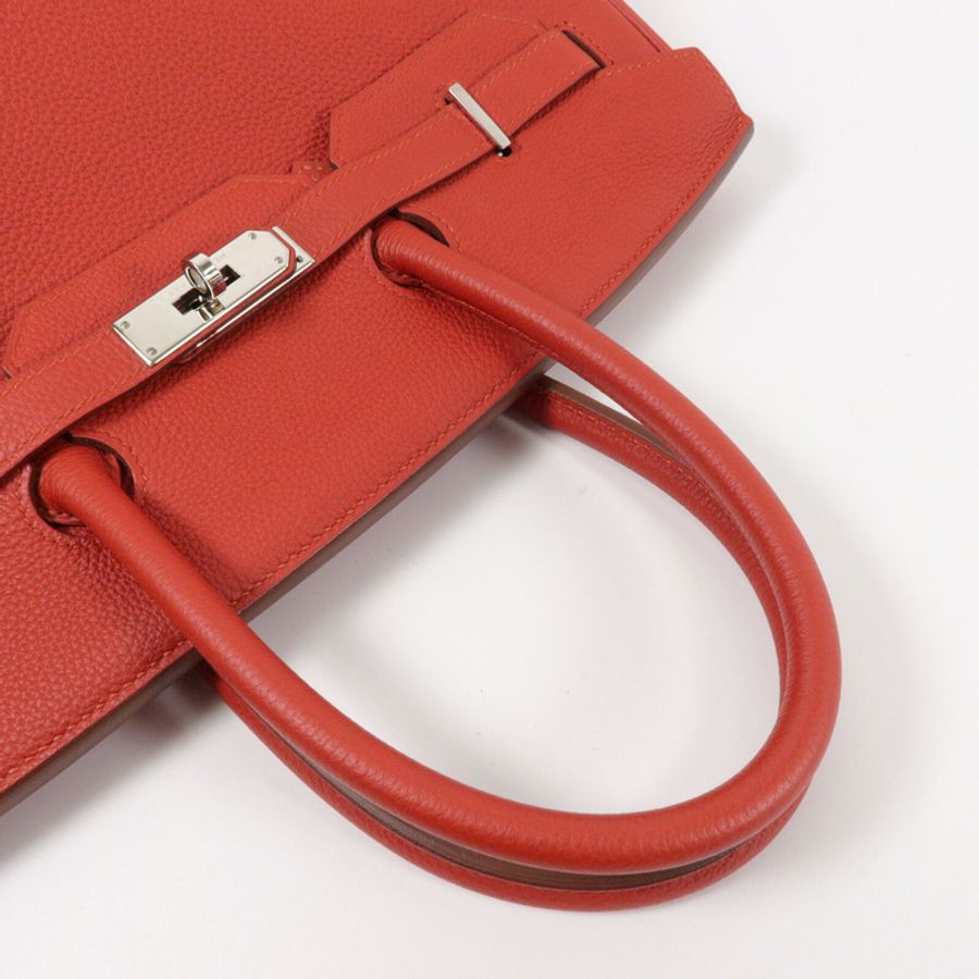 HERMES Togo皮革Birkin 35手挽袋Rough Piment-9