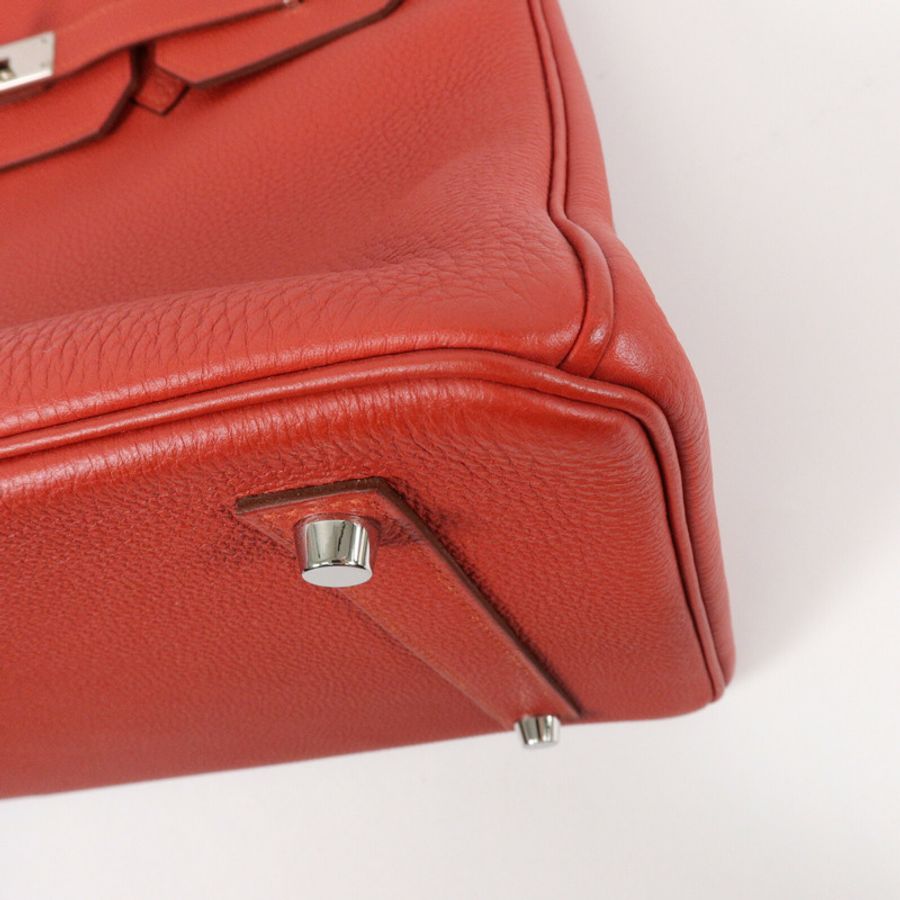 HERMES Togo皮革Birkin 35手挽袋Rough Piment-12