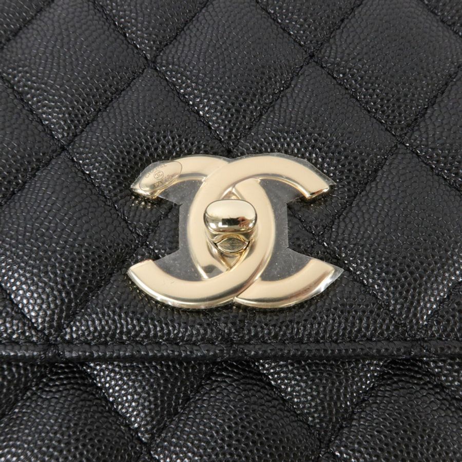 CHANEL 牛皮皮革Coco Handle Medium手挽肩背兩用袋-6