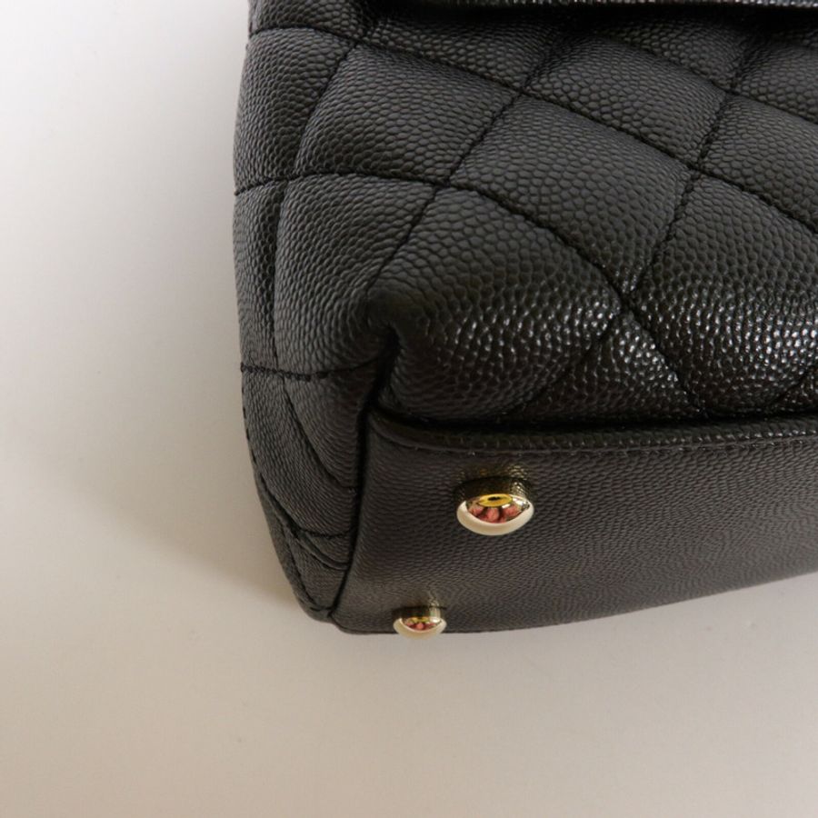 CHANEL 牛皮皮革Coco Handle Medium手挽肩背兩用袋-10