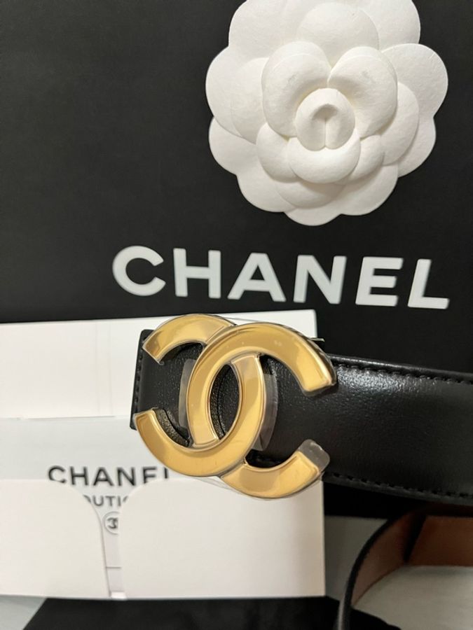 CHANEL 香奈兒《全新全配》26A 雙面 CC Logo 皮帶|黑色×焦糖棕|雙面牛皮|93cm|專櫃正品-3