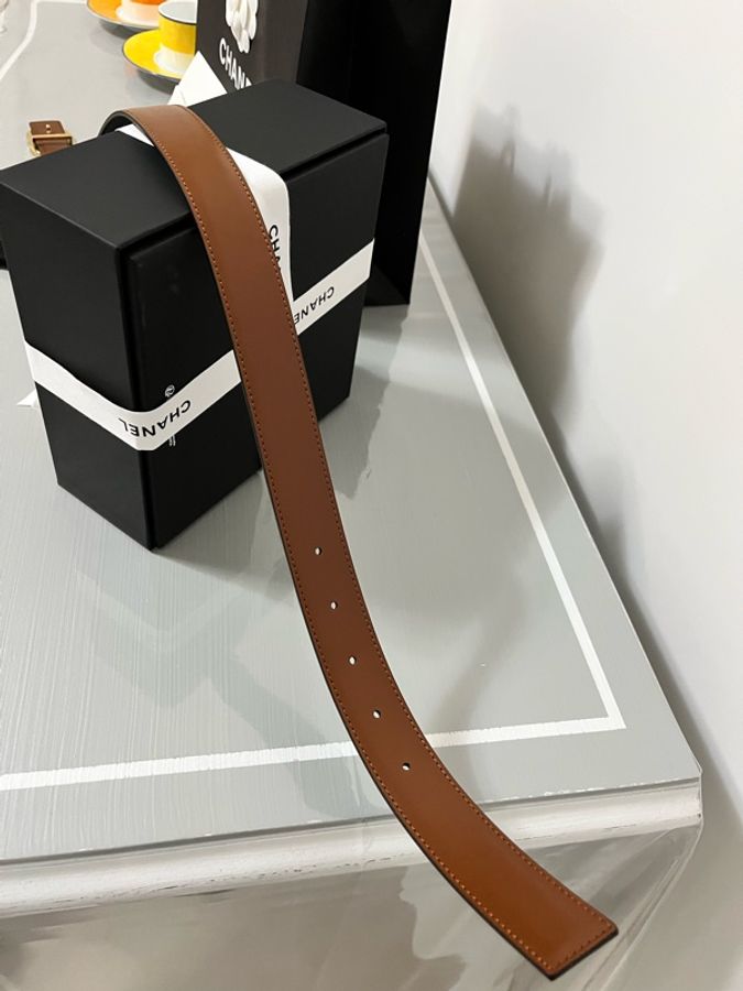 CHANEL 香奈兒《全新全配》26A 雙面 CC Logo 皮帶|黑色×焦糖棕|雙面牛皮|93cm|專櫃正品-22