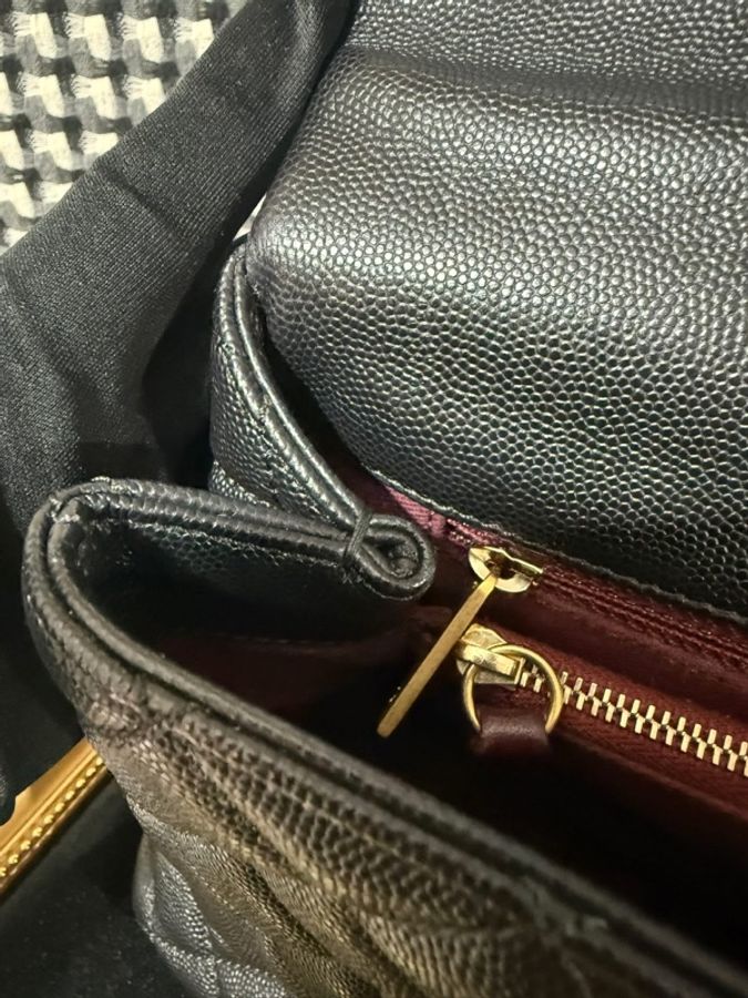 CHANEL Classic Coco Handle 29 黑色 Caviar 荔枝牛皮 × 復古金色五金-18