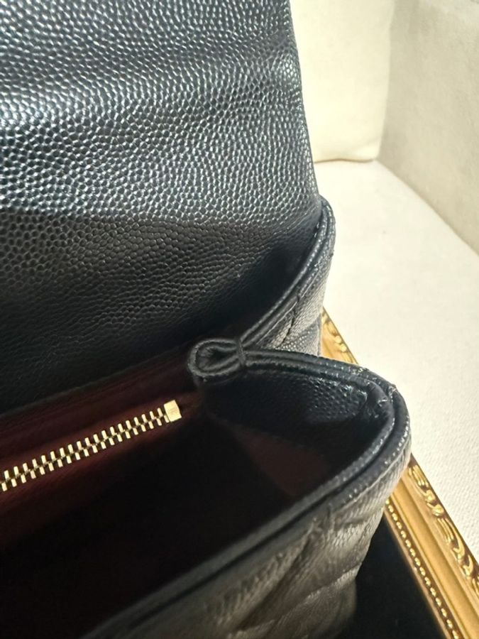 CHANEL Classic Coco Handle 29 黑色 Caviar 荔枝牛皮 × 復古金色五金-19