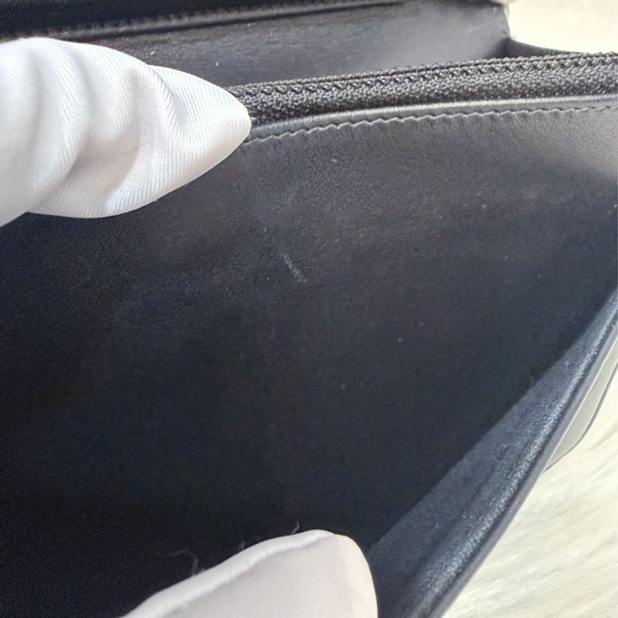CHANEL AP1117 黑荔枝皮 銀釦 翻蓋包 鍊子包 斜背包 woc-49
