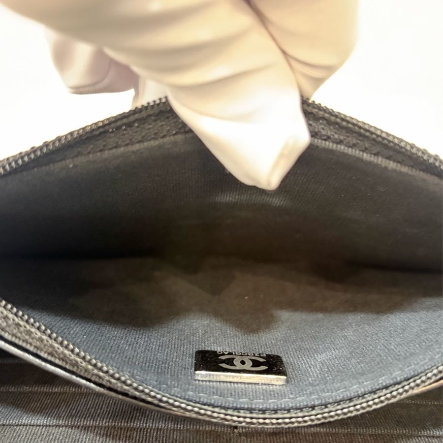CHANEL AP1117 黑荔枝皮 銀釦 翻蓋包 鍊子包 斜背包 woc-51