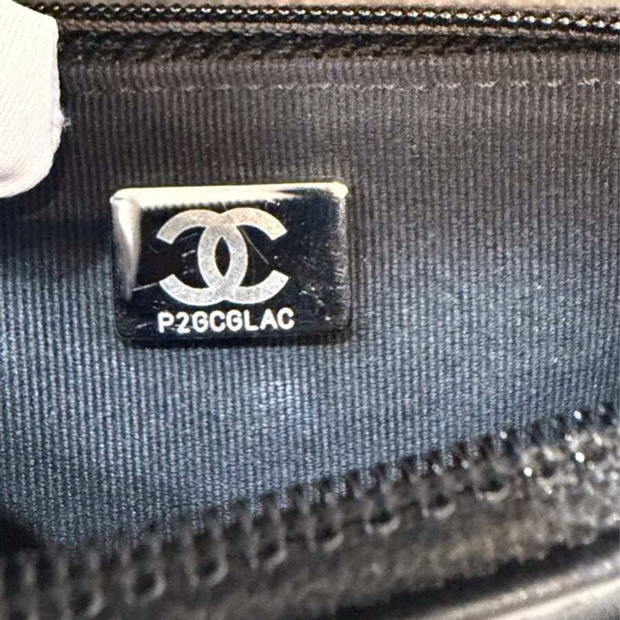 CHANEL AP1117 黑荔枝皮 銀釦 翻蓋包 鍊子包 斜背包 woc-53