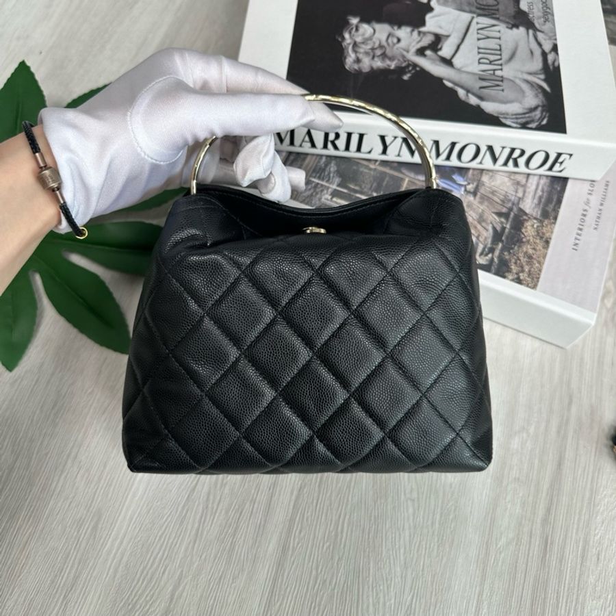 香奈兒Chanel Cococrush25芯片黑金荔枝牛hobo-1