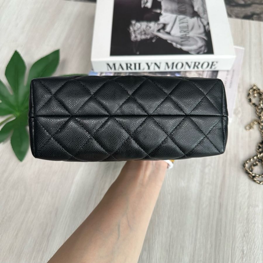 香奈兒Chanel Cococrush25芯片黑金荔枝牛hobo-2