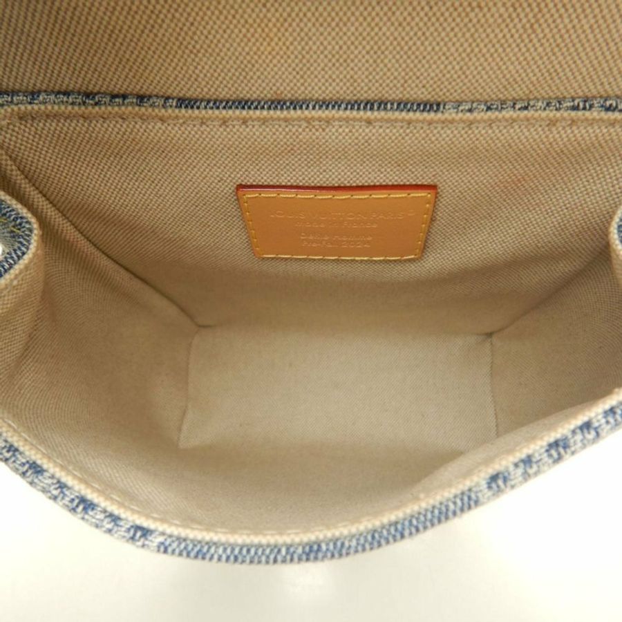 路易威登 Damier Denim 3D Nano Steamer N40751 2024 早秋系列單肩背包 藍色 男士 253964-4